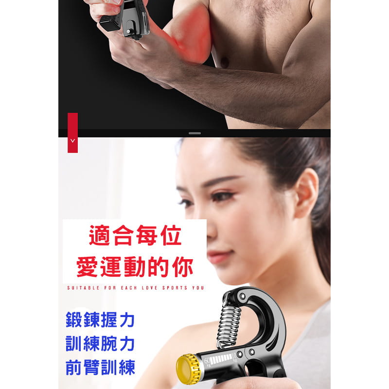 【高品質】可調式健身握力器 自動計數 2