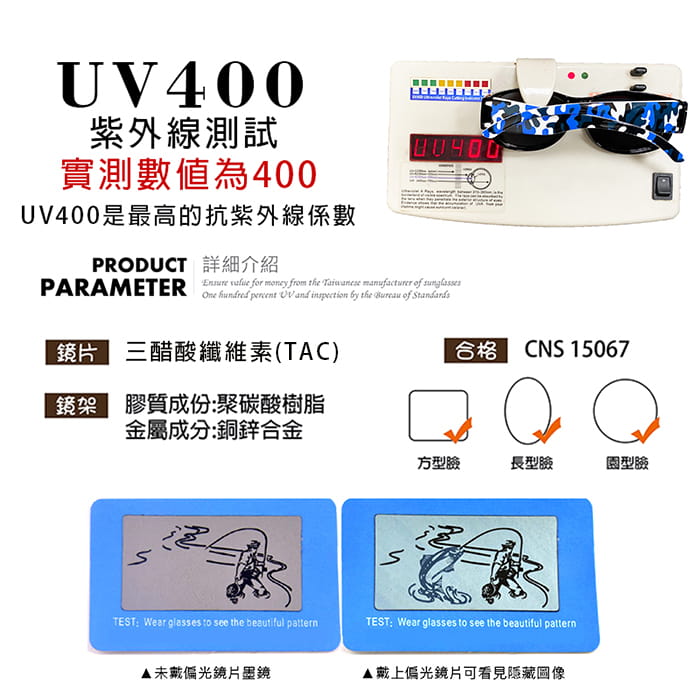 【suns】MIT偏光太陽眼鏡 迷彩藍 抗UV400 (可套鏡) 12