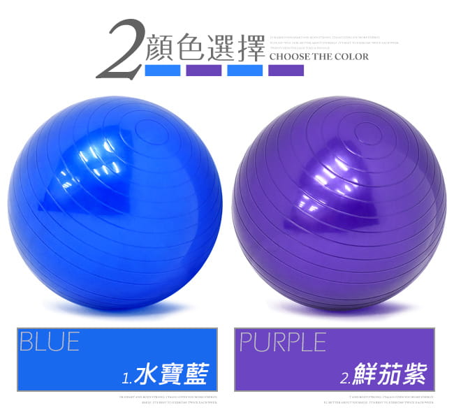 防滑45CM瑜珈球 (抗力球韻律球瑜伽球/防爆彈力球健身球/感統球平衡球充氣球大龍球) 12
