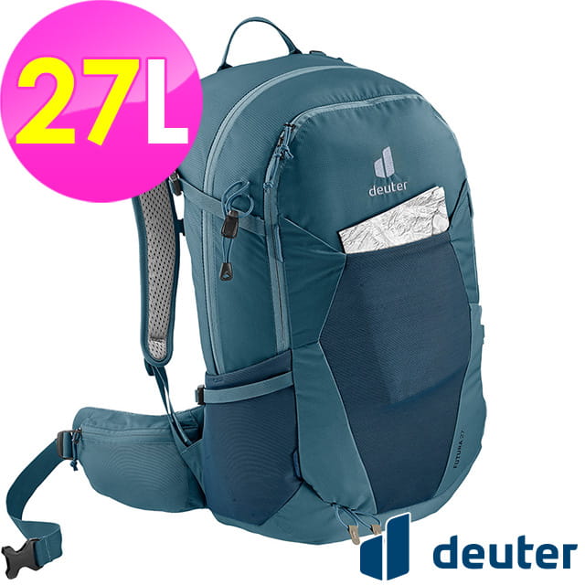 (登山屋)deuter 德國FUTURA透氣網架背包/健行包27L(3400321深藍/水藍) 0