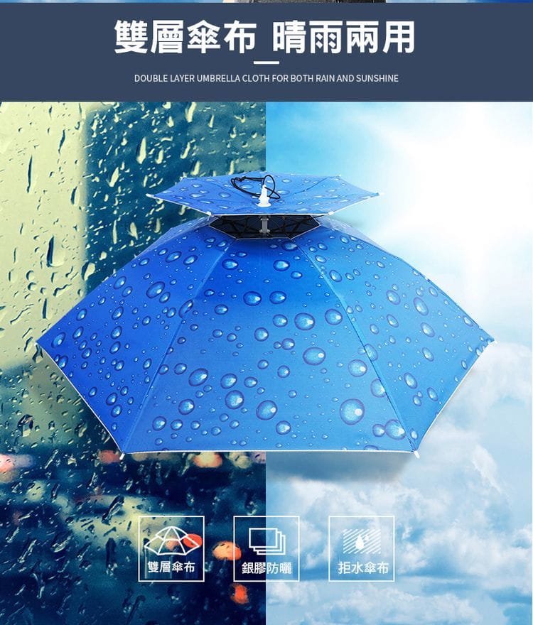 雙層防風防雨透氣傘帽 1