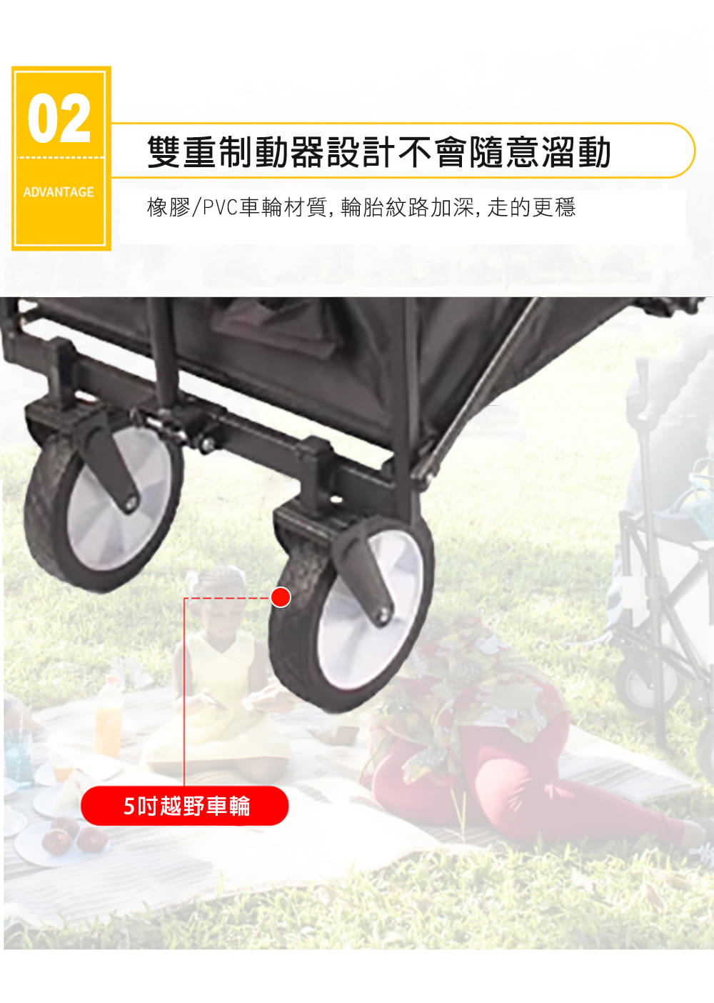 OUTDOORONE 戶外露營多功能折疊手推車輕享版(手拉車 寵物推車 露營車)購物小幫手 4