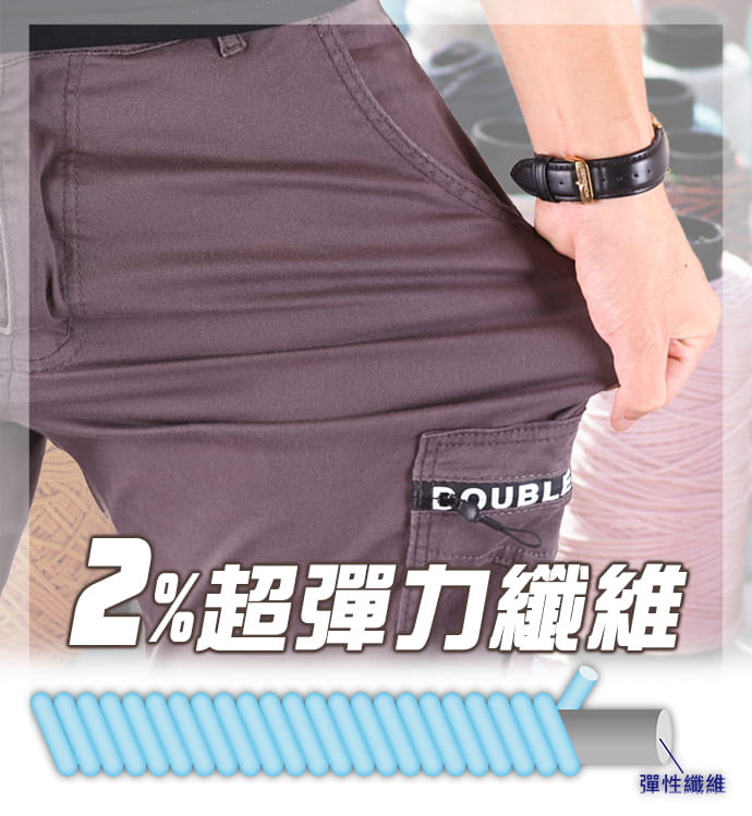 【CS衣舖】潮流修身工作褲 拉鍊式大側袋 高彈力 透氣 兩色 5