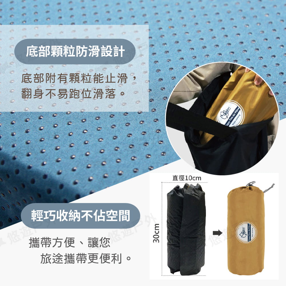 【OutdoorBase】3D舒壓自動充氣枕頭 (悠遊戶外) 5