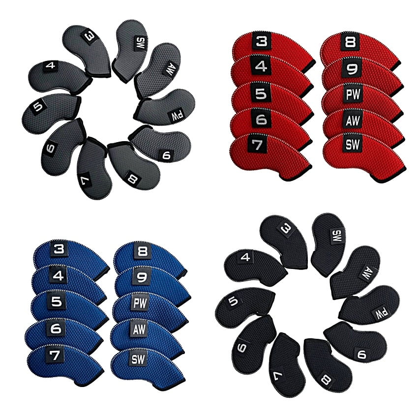 高爾夫潛水布-壓紋數字標籤鐵桿套(3-9 PSA )10個/組【GF22012】 3