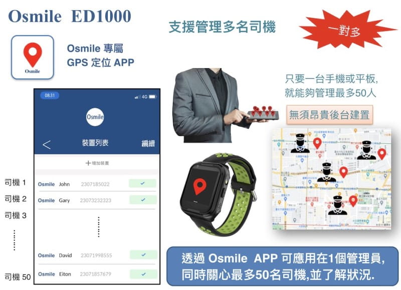 【Osmile】 ED1000 GPS/SOS 智慧車隊司機管理手錶 3