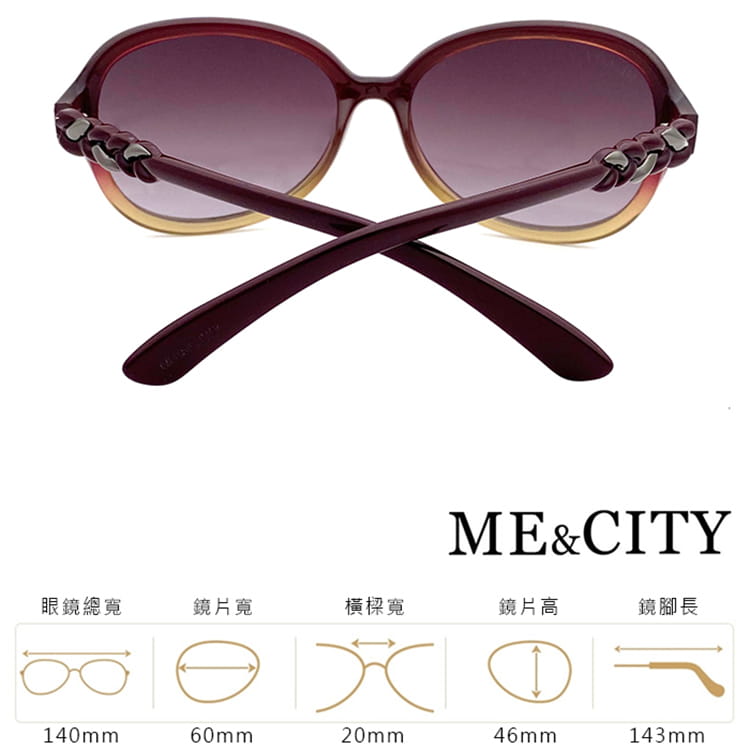 【ME&CITY】 義式古典麻花紋路太陽眼鏡 抗UV (ME 120017 E041) 14