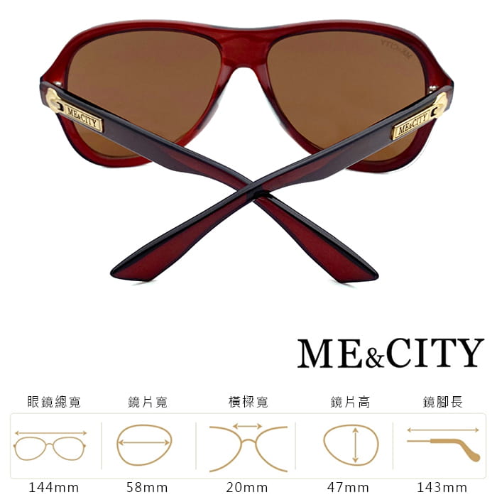 【ME&CITY】 簡約騎士時尚太陽眼鏡 抗UV (ME 110001 J121) 8