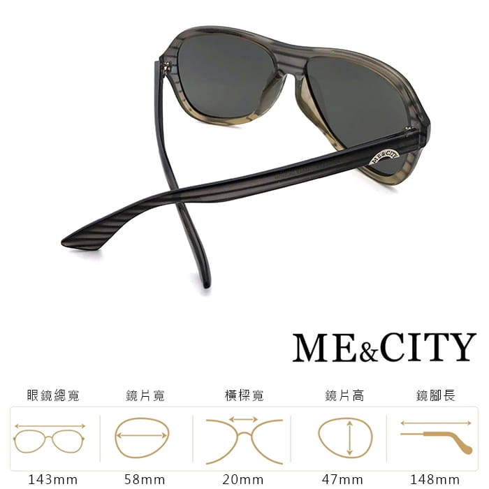 【ME&CITY】 韓版時尚飛行員太陽眼鏡 抗UV(ME 110015 C502) 8