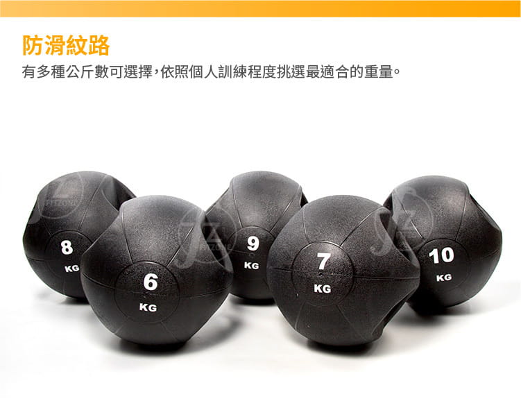 【ABSport】手把藥球（8KG－黑款）／重力球／健身球／重量球／藥球／實心球／平衡訓練球 2