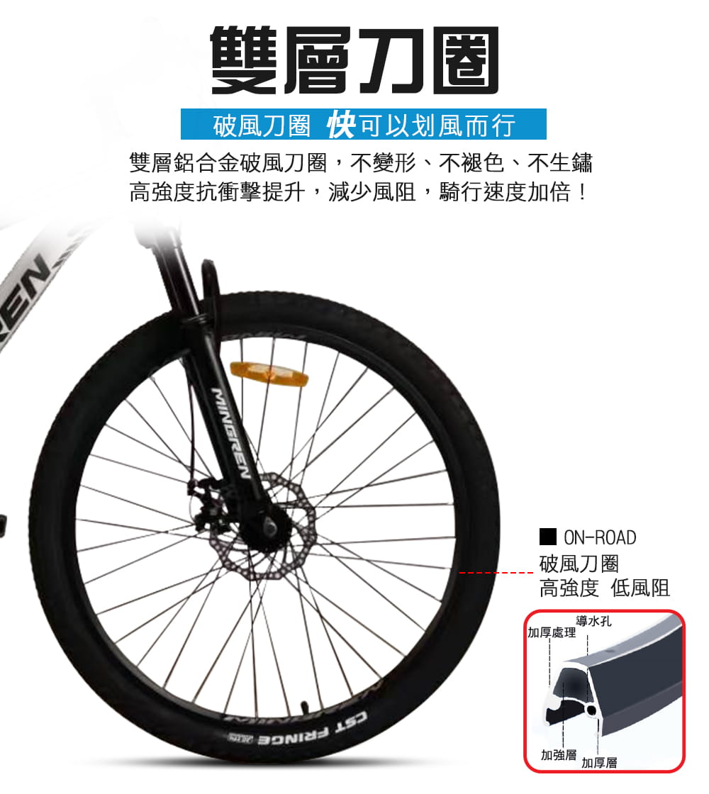 BIKEONE MG15 26吋24速煞變合一前避震登山車都會運動學生入門MTB最佳CP質首選 10