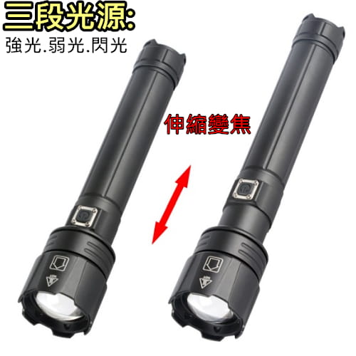 【TX】特林P90 伸縮變焦超級強亮手電筒(T-2020F-P90) 6