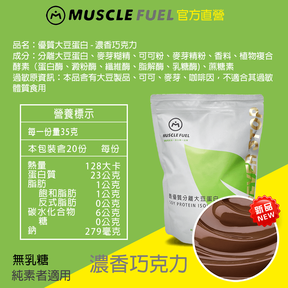 【Muscle Fuel】超進階分離大豆蛋白 全口味 1kg袋裝｜天然無化學味｜素食者 適用 5