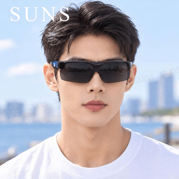 【suns】休閒上翻式偏光墨鏡  迷彩藍 (可套鏡) 抗UV 1