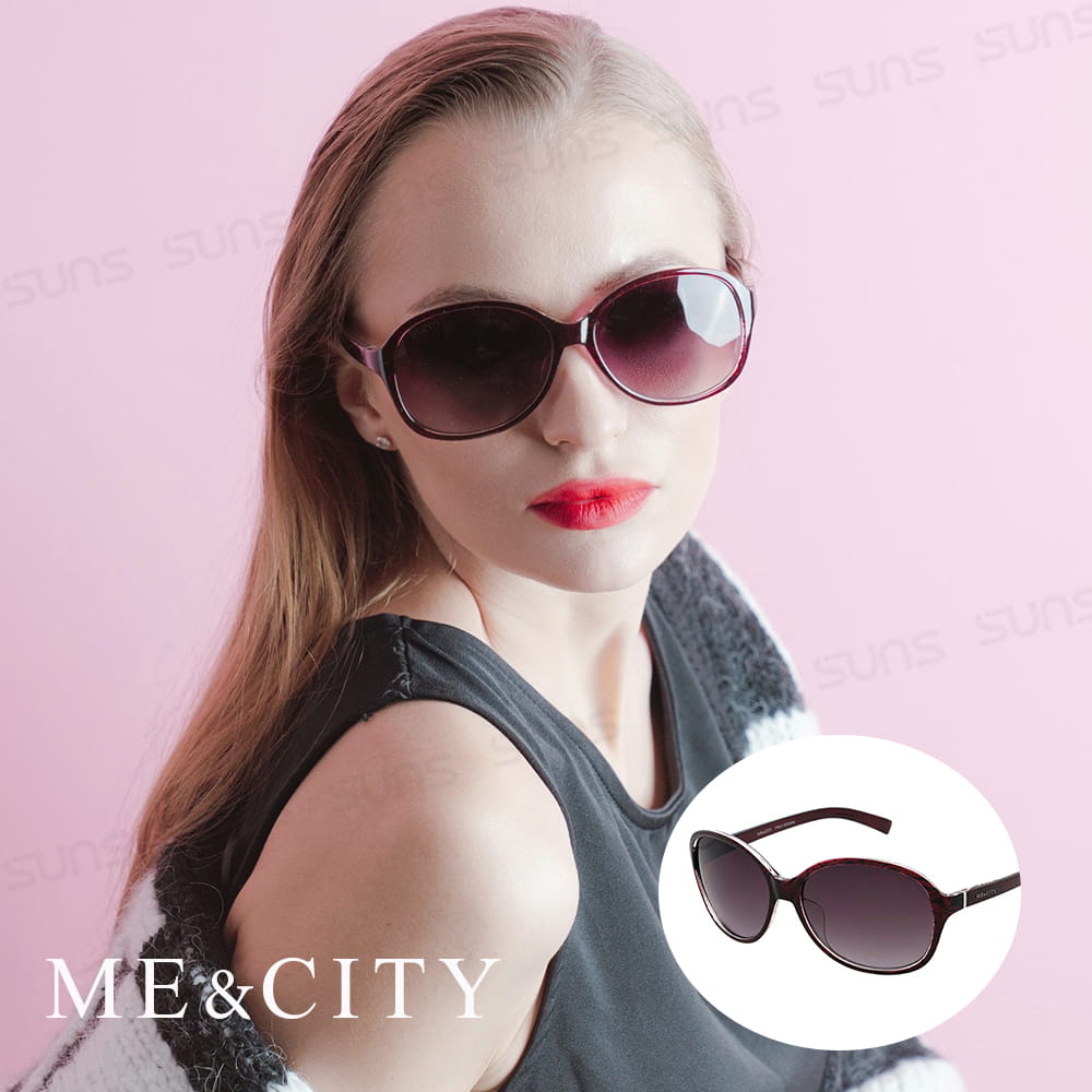 【ME&CITY】 時尚歐美透明紋路太陽眼鏡 抗UV (ME 1219 E03) 0