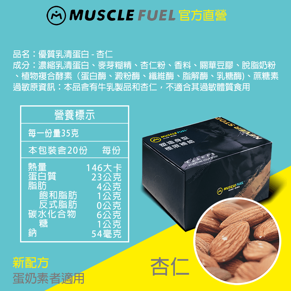 【Muscle Fuel】超進階乳清蛋白 20入禮盒｜天然無化學味｜乳糖不耐 低GI 適用 16