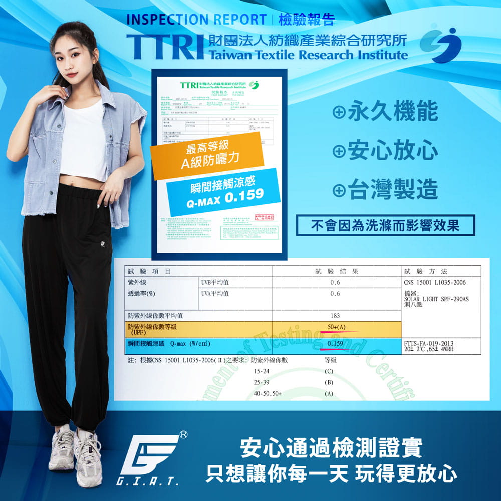 【GIAT】台灣製UPF50+涼感防曬褲(女款) 9