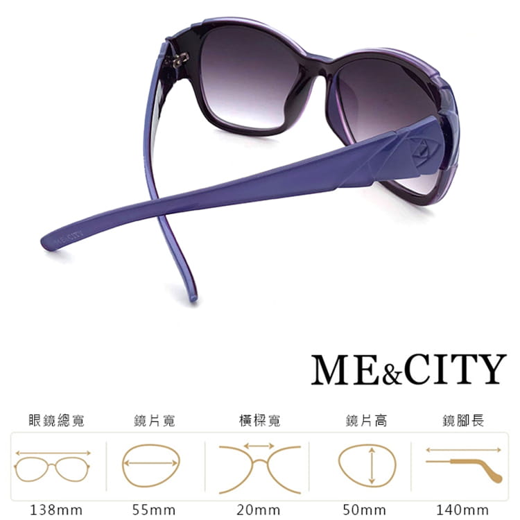 【ME&CITY】 古典花園玫瑰大框太陽眼鏡 抗UV (ME 120032 H230) 11