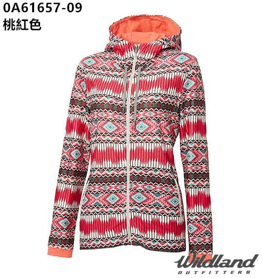 (登山屋)荒野 Wildland女彈性針織功能印花外套 0A61657-09桃紅色 0