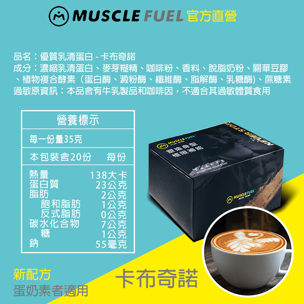 【Muscle Fuel】超進階乳清蛋白 20入禮盒｜天然無化學味｜乳糖不耐 低GI 適用 20