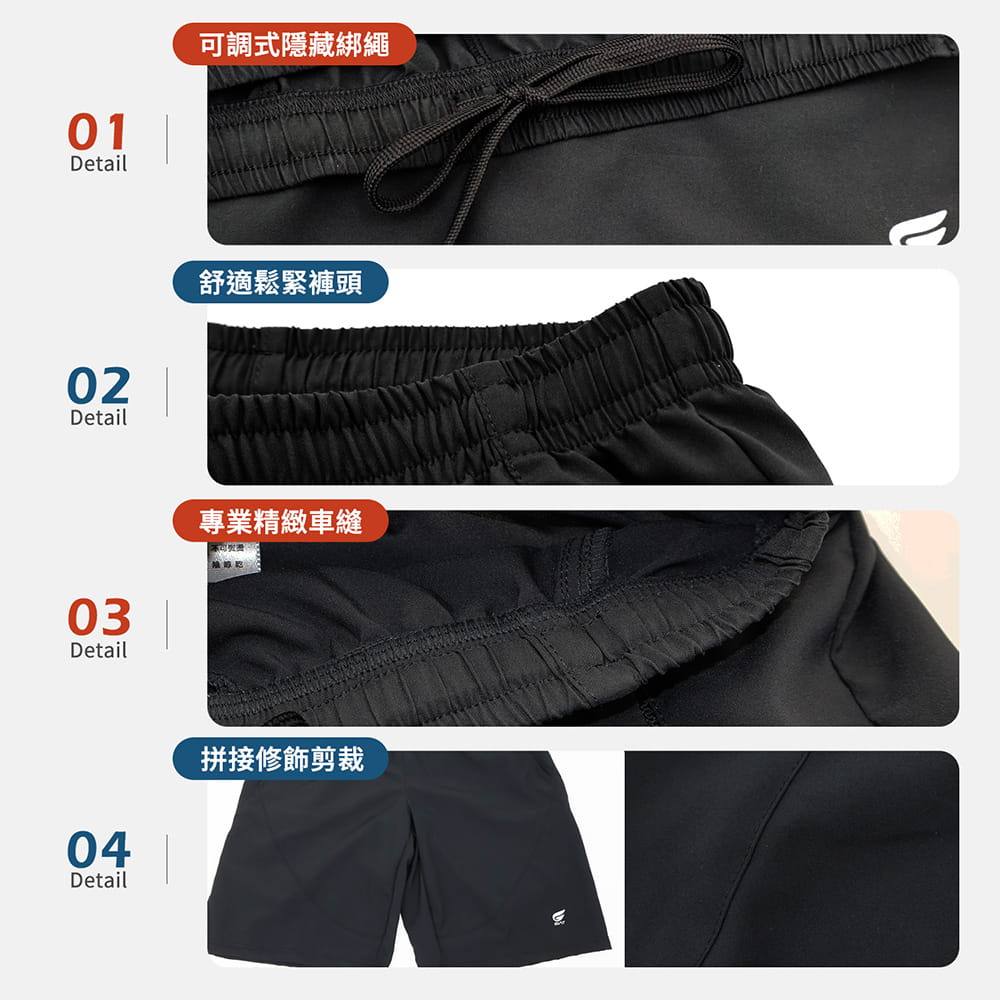 【GIAT】台灣製極輕量排汗運動短褲(男拼接款) 6