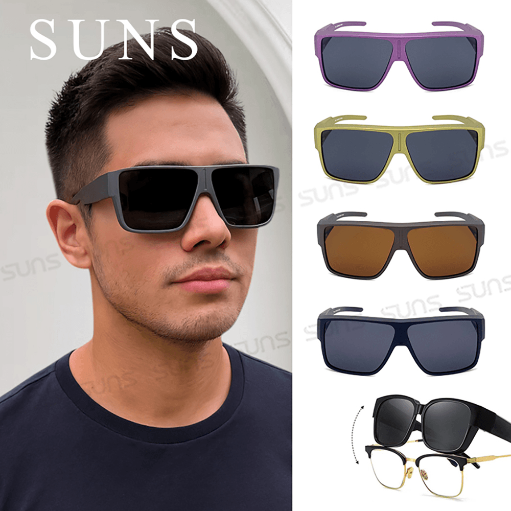 【suns】時尚特大框偏光墨鏡/套鏡 抗UV400 (可套鏡) N024 0