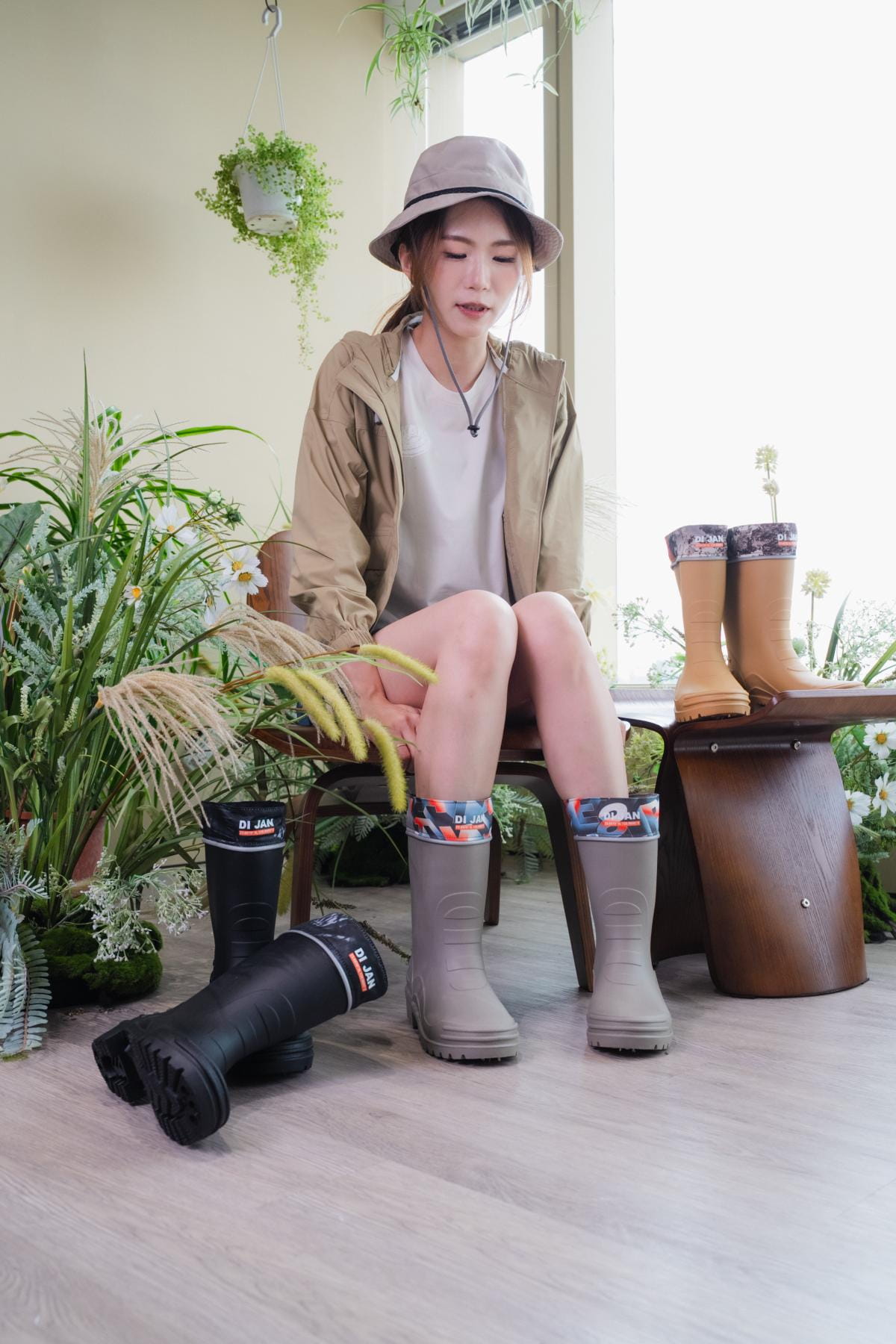 夢想中筒雨靴 - 灰 0