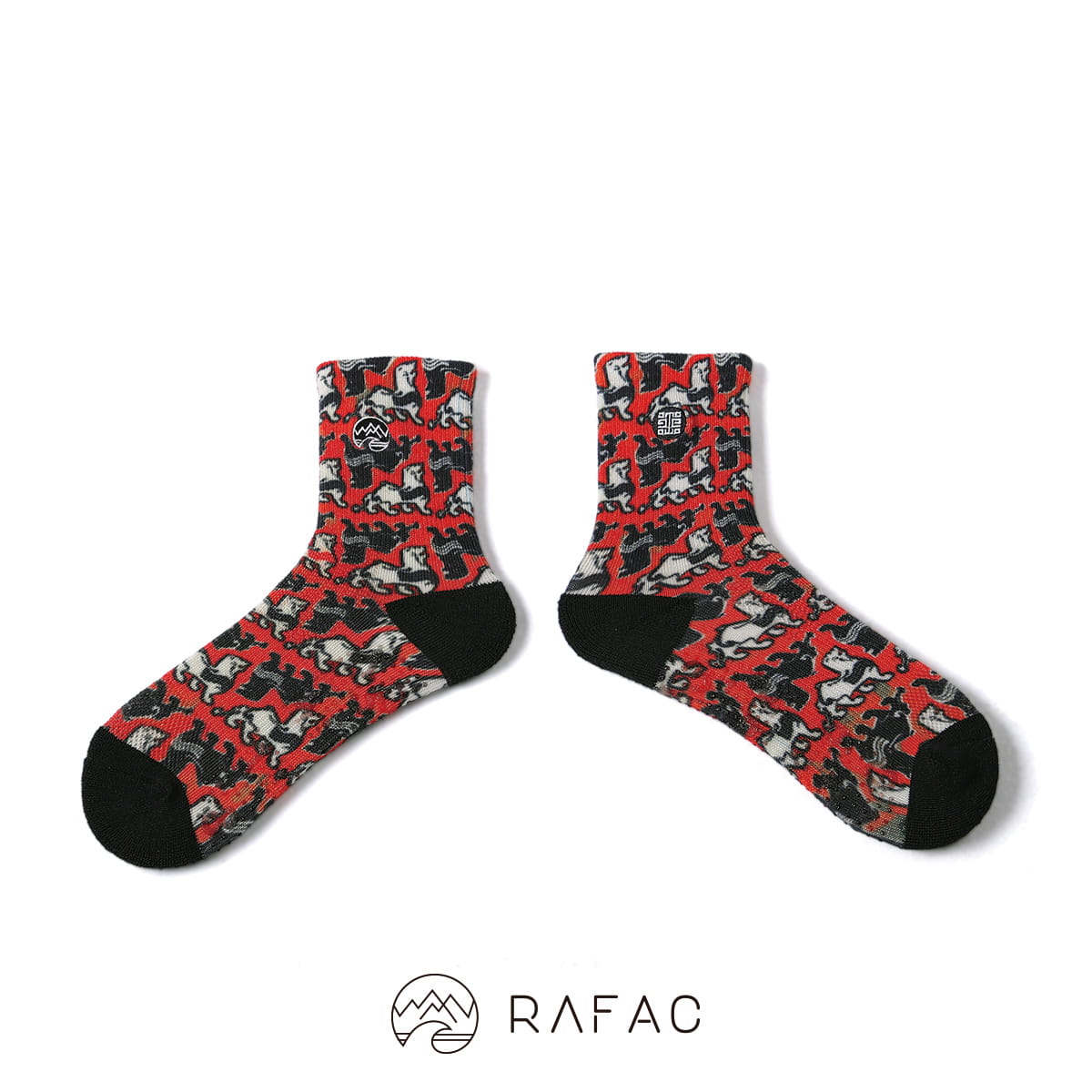 【RAFAC】故宮x RAFAC咖啡紗機能動動童襪-玉辟邪-吉祥紅 0