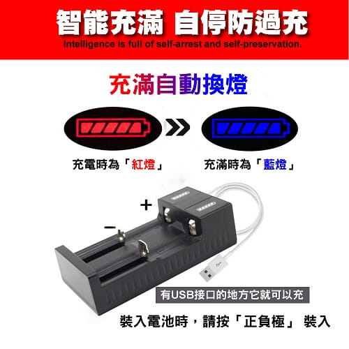 【TX】特林3200mAh18650鋰充電池2入附USB充電器(LI3200-2-USB) 3