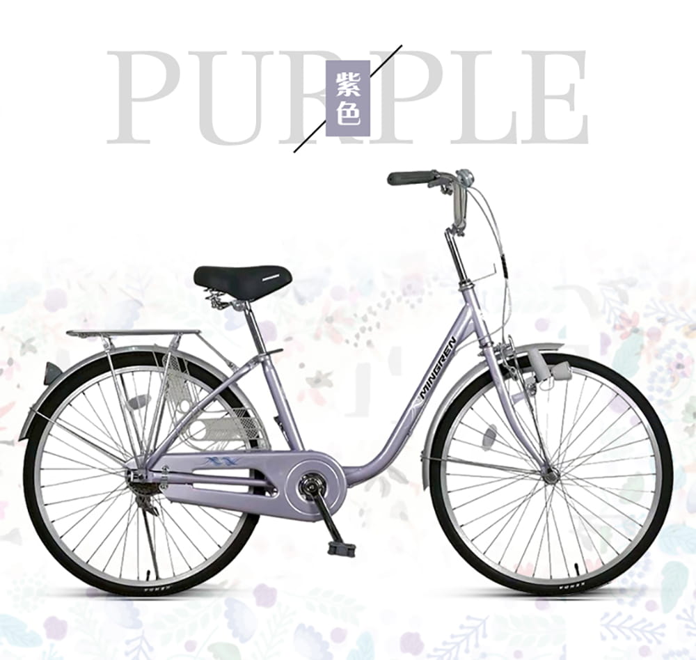 BIKEONE MG9 LITE 24吋單速日式小清新內置磨電燈低跨點設計淑女車復古式美學 16