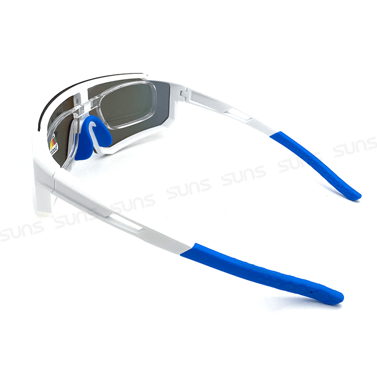【suns】運動偏光太陽眼鏡 含內視鏡 白框冰水藍 REVO電鍍 抗UV400 S160 9