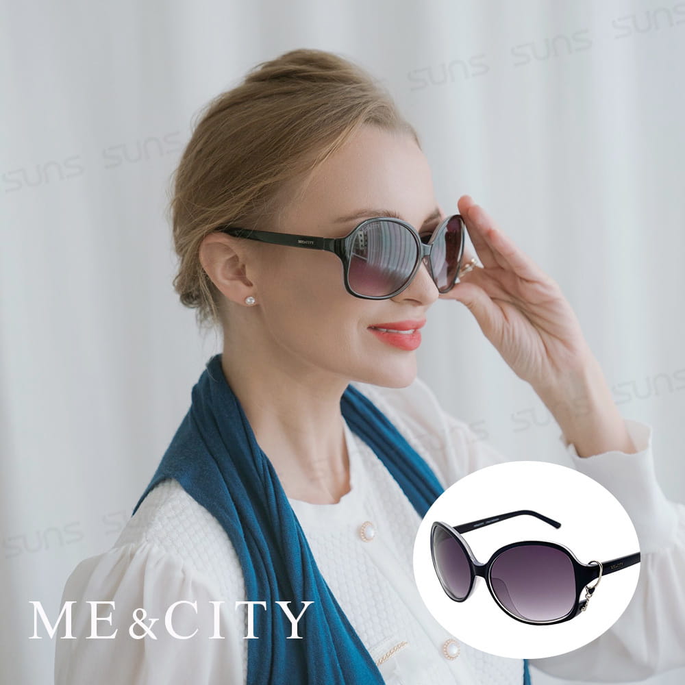 【ME&CITY】 甜美心型鎖鍊太陽眼鏡 抗UV (ME 1223 L01) 0