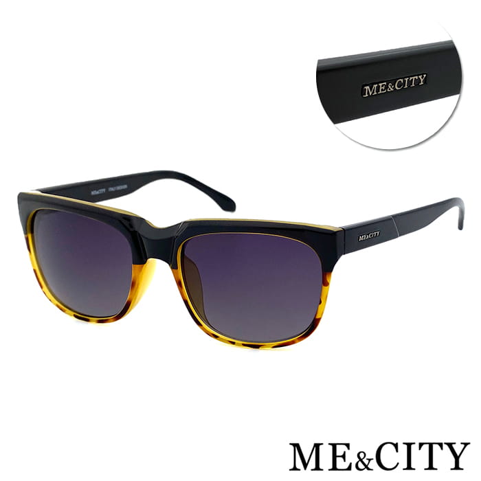 【ME&CITY】 時尚極簡玳瑁方框太陽眼鏡 抗UV (ME 21003 G02) 0