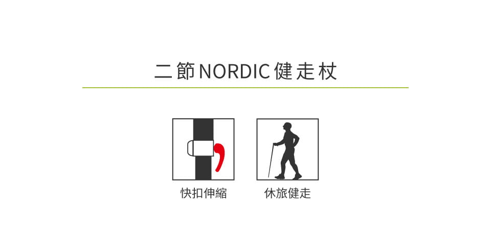 ATUNAS歐都納二節NORDIC有氧健走杖(A1WSGZ09N黑綠/有氧運動/非登山杖/二支一組) 3