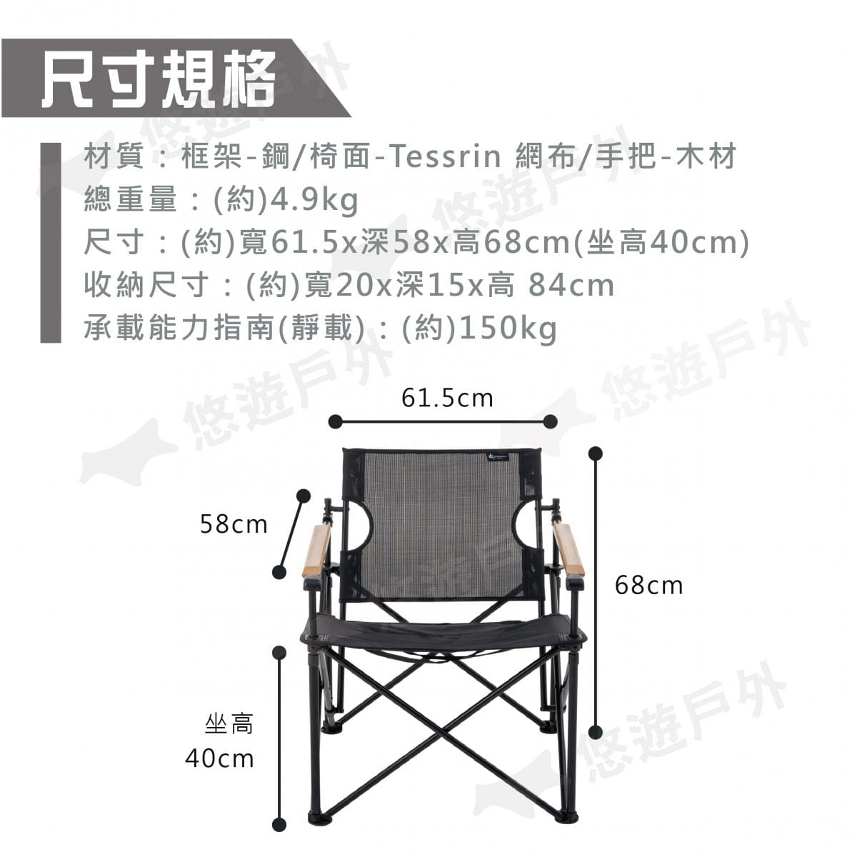 【日本LOGOS】G/B透氣舒適現代椅 LG73172025 4