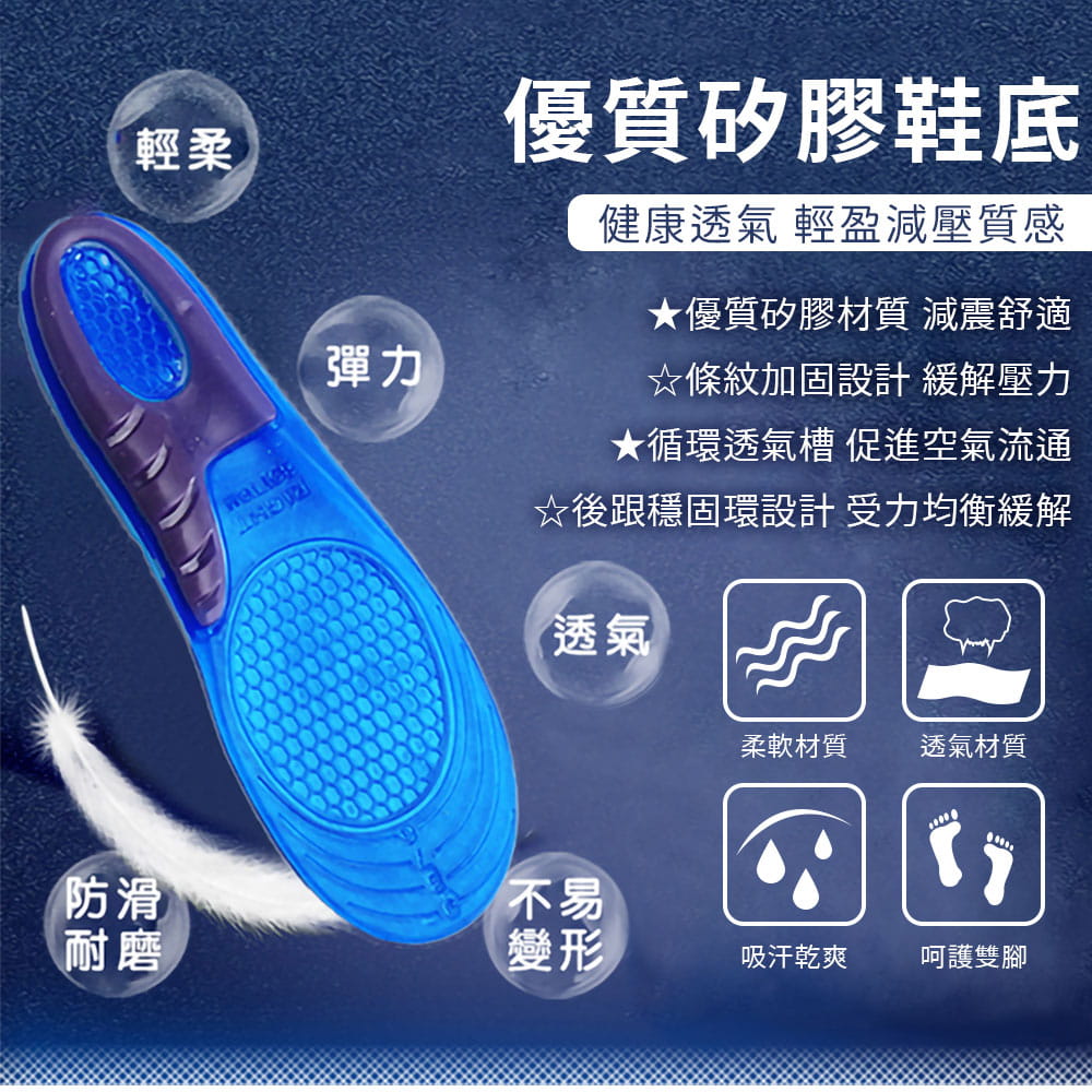 加厚矽膠減震運動鞋墊 1
