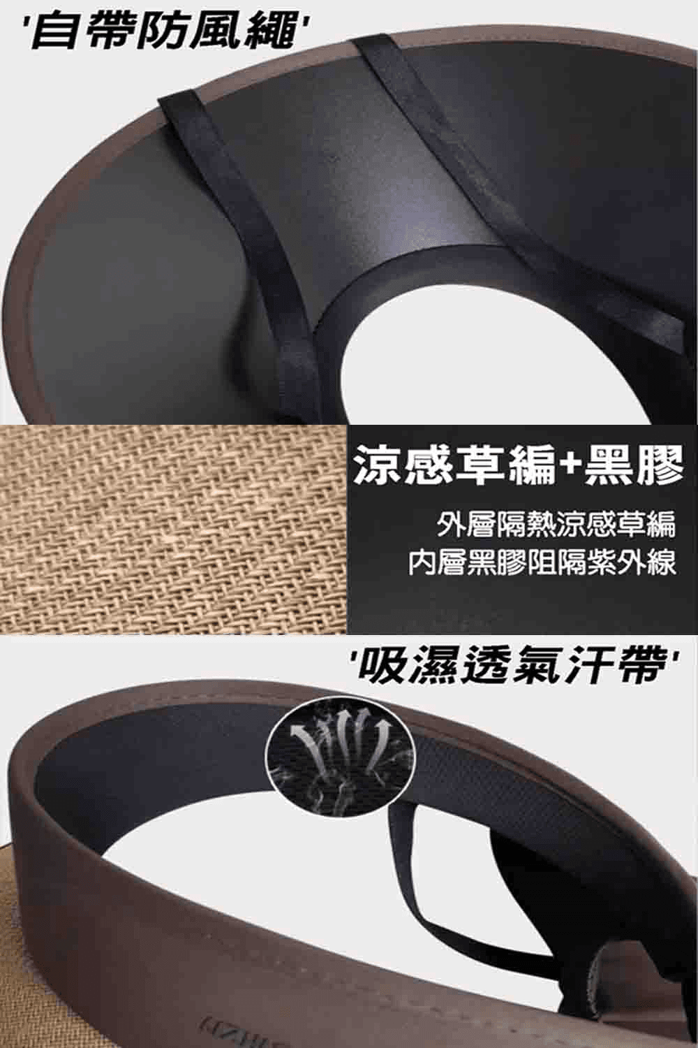 2025新款遮陽帽 夏季防曬護頸 太陽帽 環繞式黑膠大帽檐 可拆卸披肩【SV61310】 6