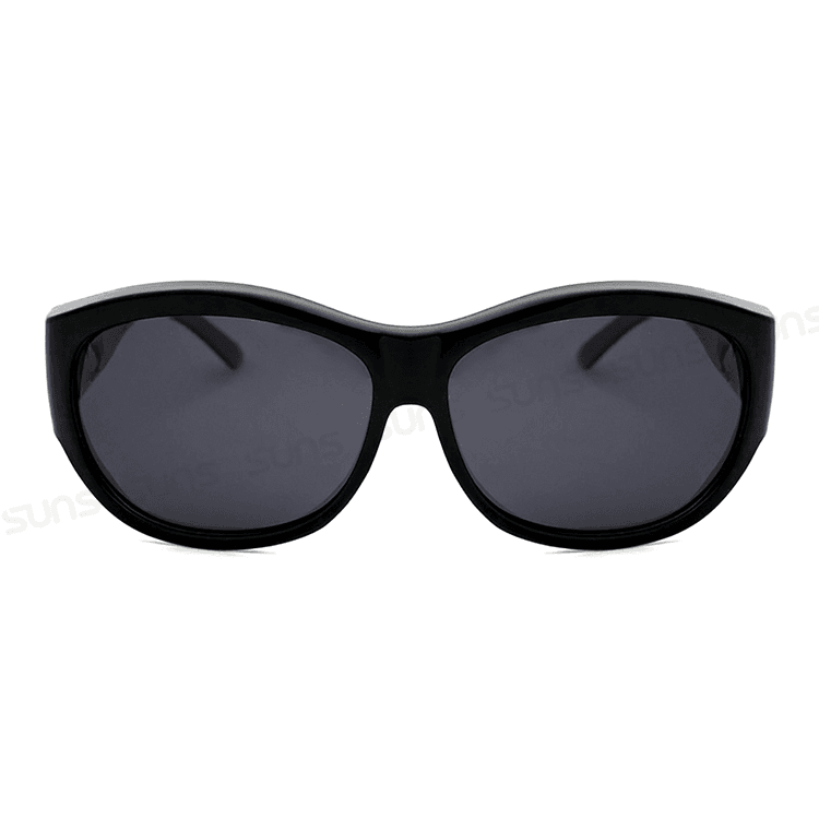 【suns】包覆式偏光墨鏡 曜石黑方框墨鏡 抗UV400 (可套鏡) 10