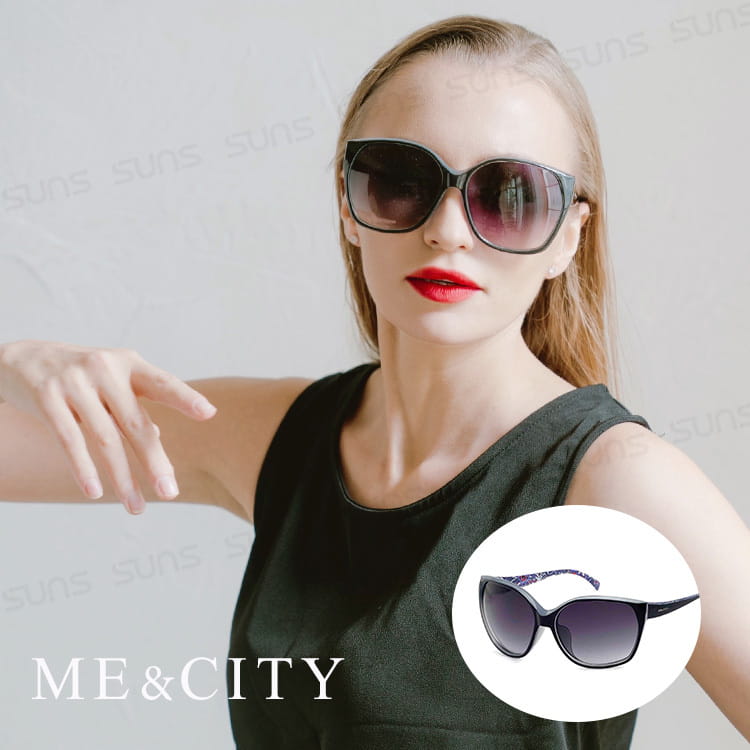 【ME&CITY】 義大利古典大框圖騰太陽眼鏡 抗UV(ME 120023 L400) 0