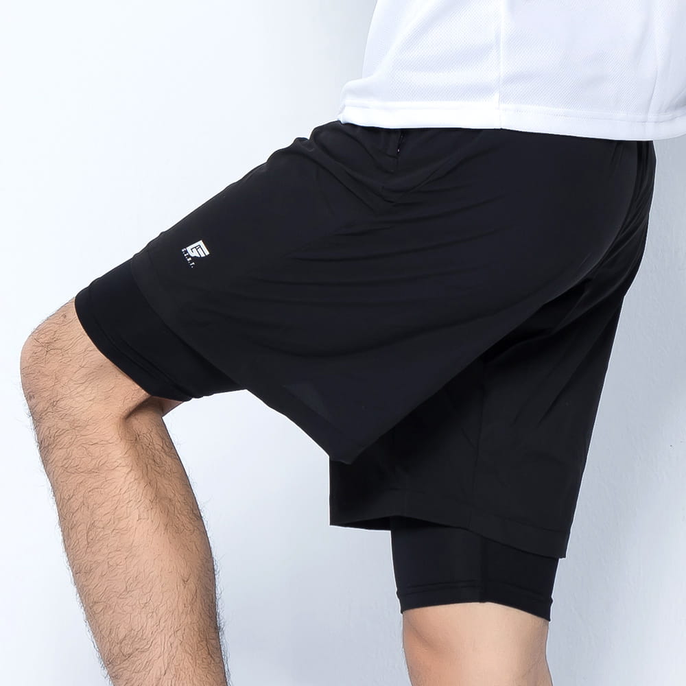 【GIAT】台灣製雙層防護排汗短褲(男款) 0