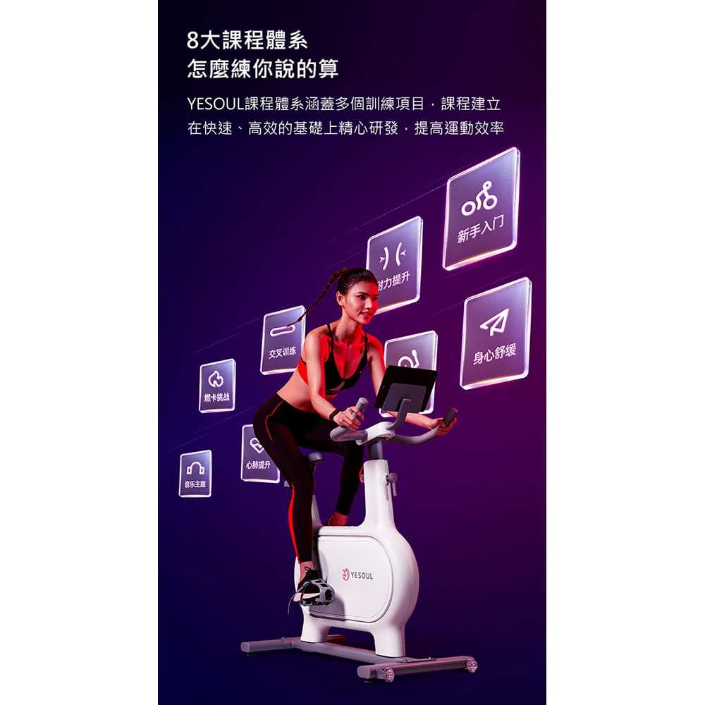 【X-BIKE晨昌】YESOUL 野小獸 新一代速燃超靜音磁控小白駒飛輪車 M2M贈一個月免費課程】 13