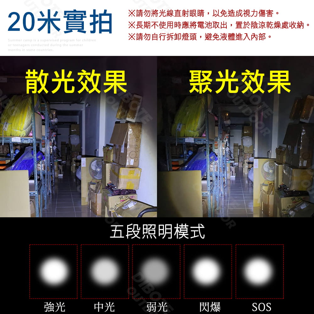 【DIBOTE】 迪伯特 無段式伸縮變焦LED手電筒 6