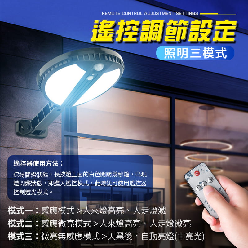 【Leisure】感應式 太陽能LED壁燈 遙控器設定 壁燈 庭院燈 太陽感應燈 路燈 感應燈 5