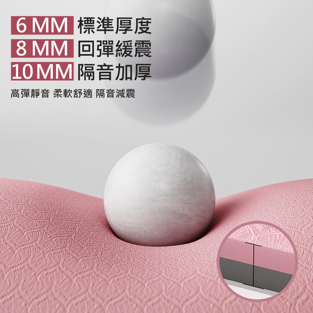 【X-BIKE買一送三】TPE正位線6MM厚185×61CM雙色瑜珈墊TP68(贈三大好禮) 13