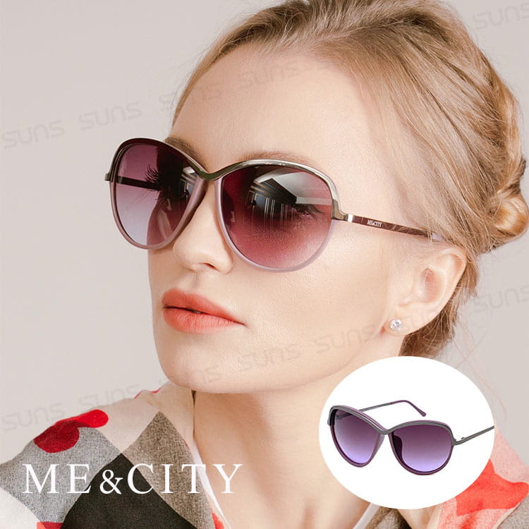 【ME&CITY】 巴黎香榭雙色經典太陽眼鏡 抗UV (ME 120018 H032) 0