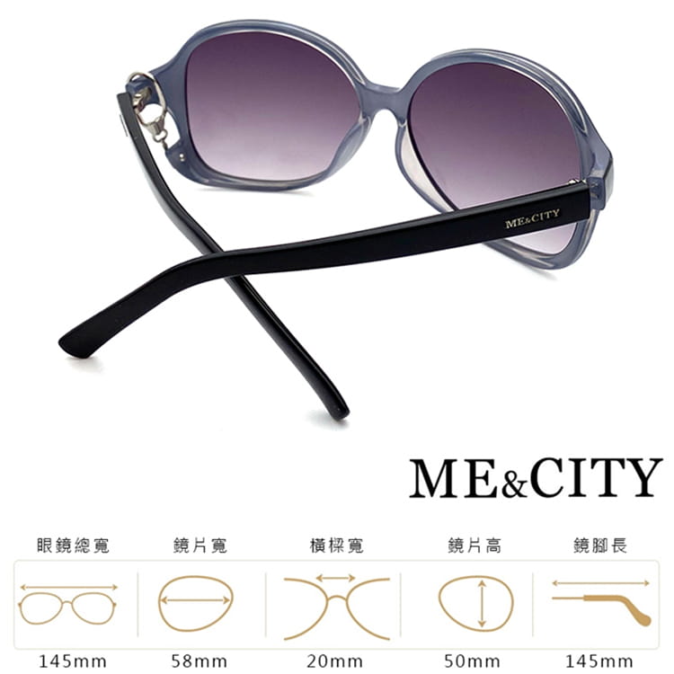 【ME&CITY】 甜美心型鎖鍊太陽眼鏡 抗UV (ME 1223 L01) 10