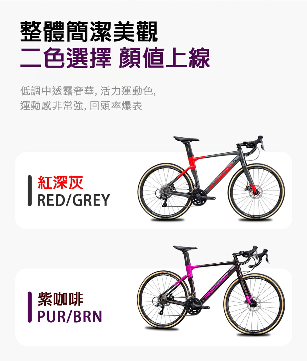 BIKEONE R1 DISC PINEWOOD SHIMANO R2000 16速公路車車 4