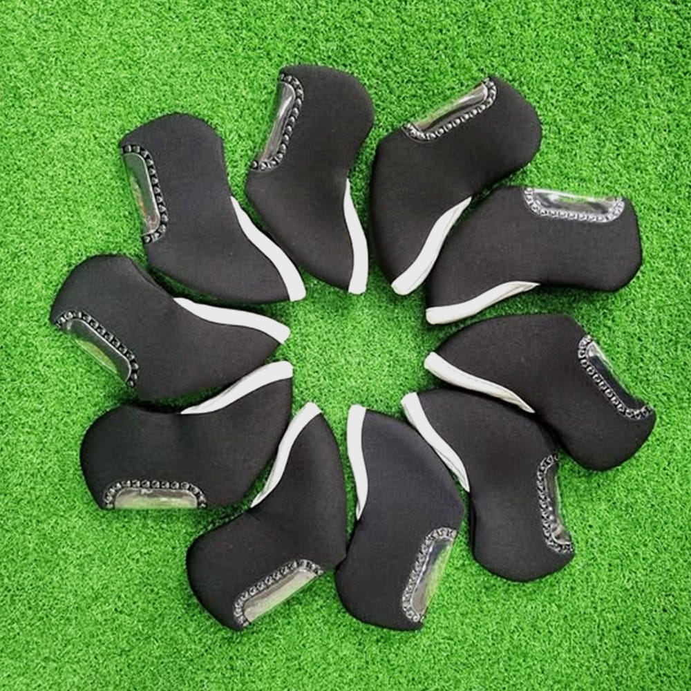 高爾夫潛水布透明視窗鐵桿套10入/組 桿頭包護套 快速辨識球桿號【GF22013】 3