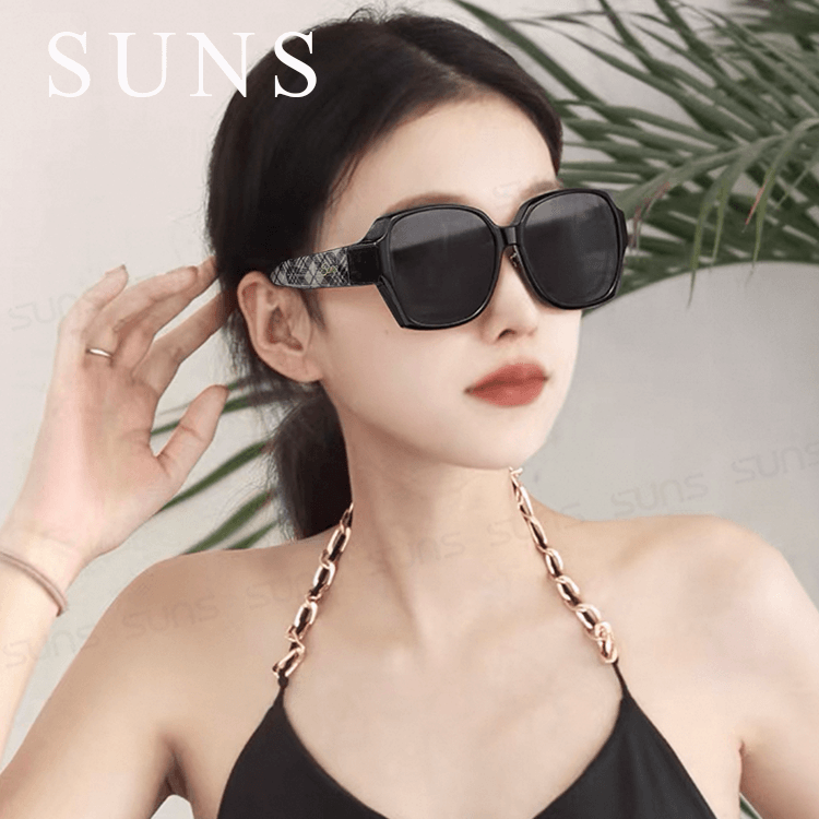 【suns】時尚精品大框偏光墨鏡 英倫經典格紋 (可套鏡) 抗UV400 0