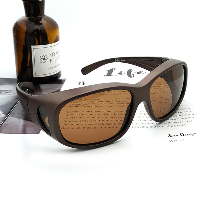 【suns】偏光特大款茶色套鏡太陽眼鏡  抗UV400 (可套鏡) 2